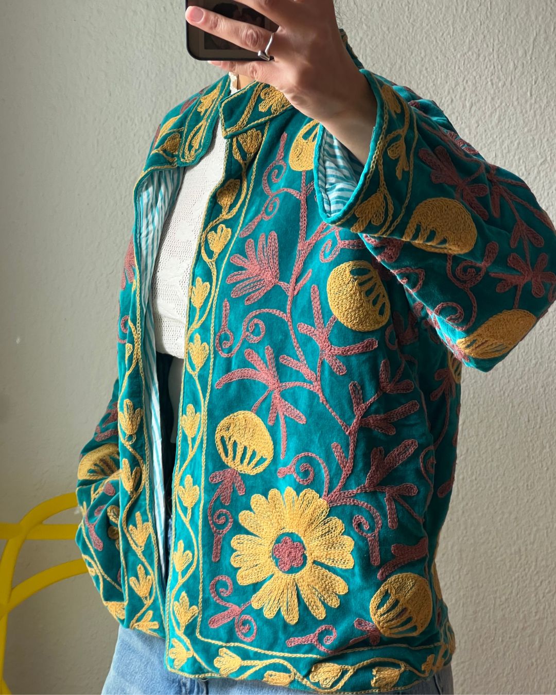 Chaqueta Suzani terciopelo bordada
