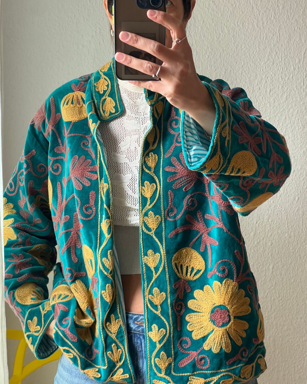Chaqueta Suzani terciopelo bordada
