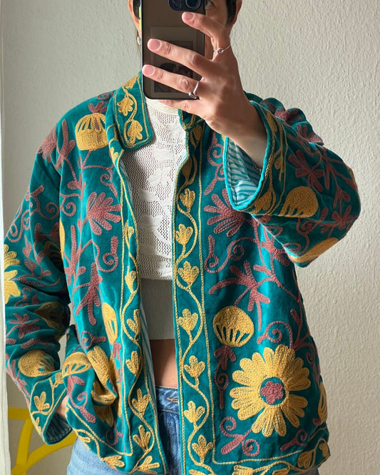 Chaqueta Suzani terciopelo bordada