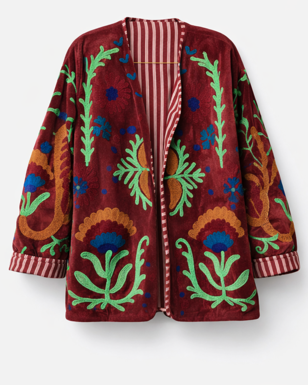 Chaqueta Suzani Velvet burdeos