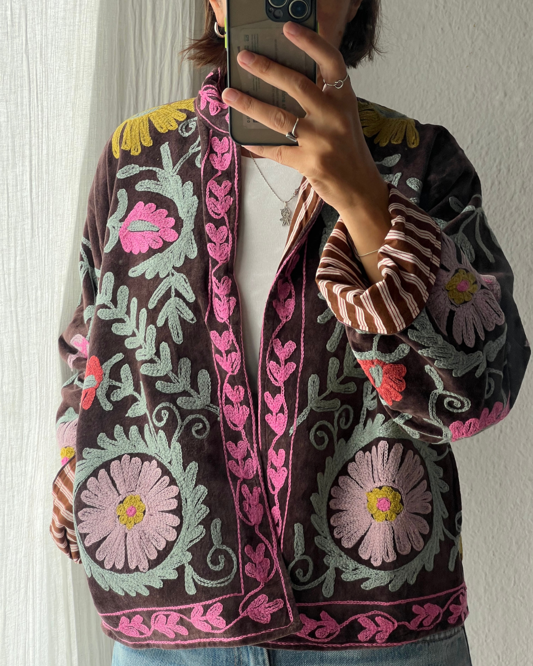 Chaqueta Suzani terciopelo bordada