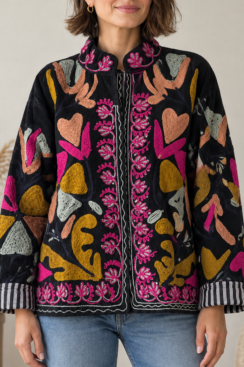 Chaqueta Suzani terciopelo bordada