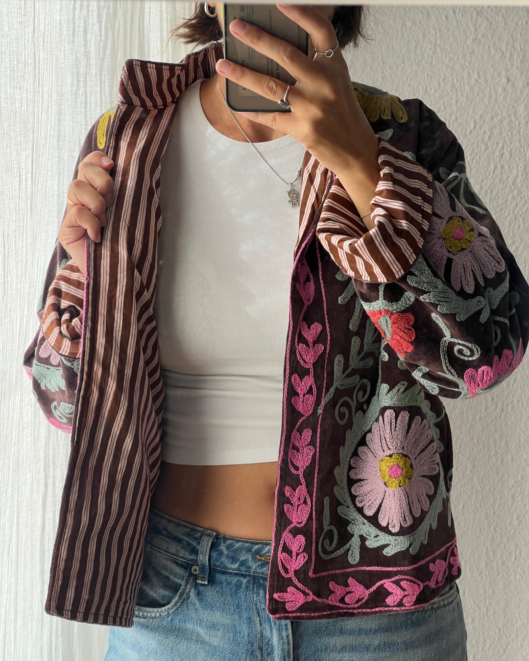 Chaqueta Suzani terciopelo bordada