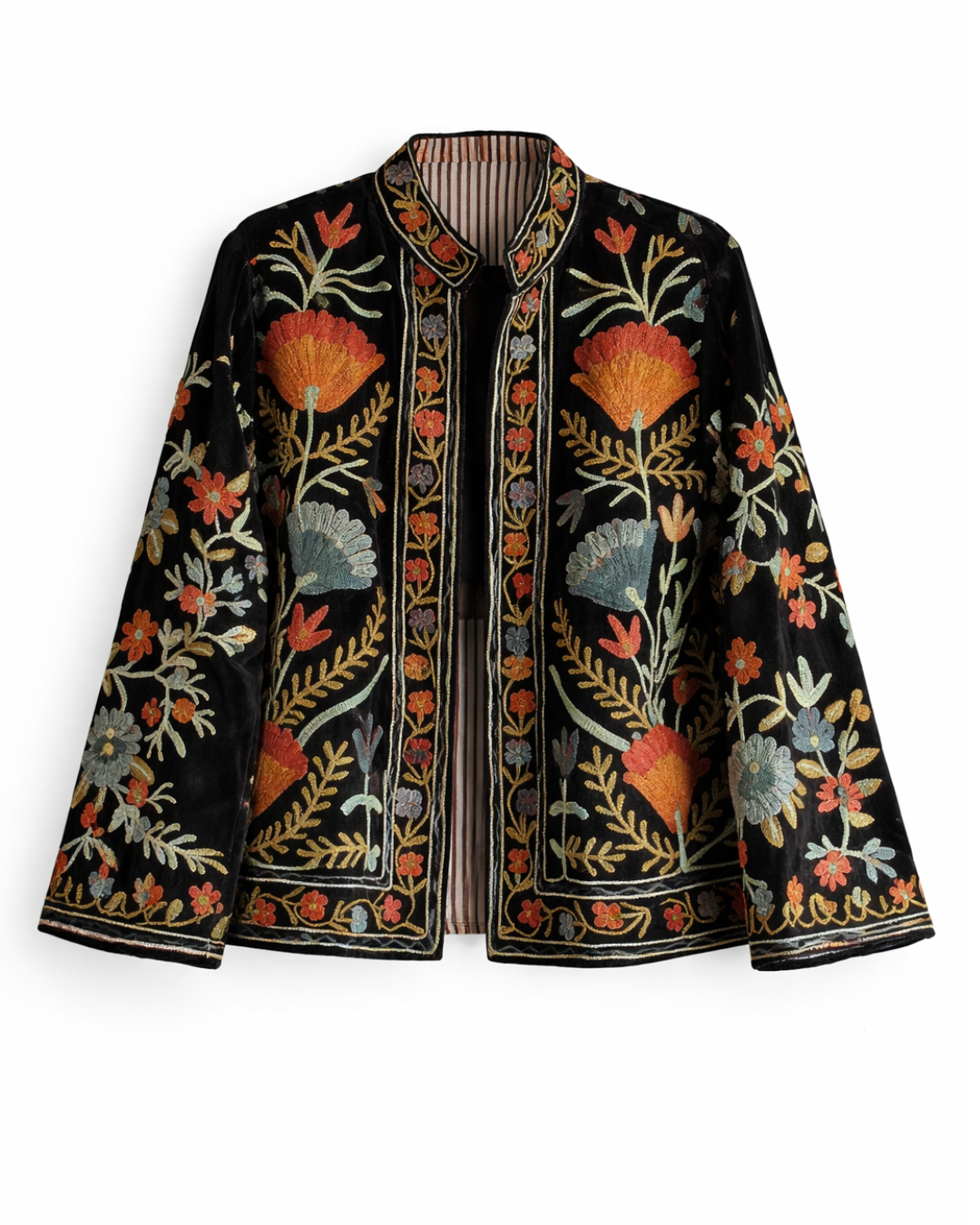 Chaqueta suzani terciopelo bordada black
