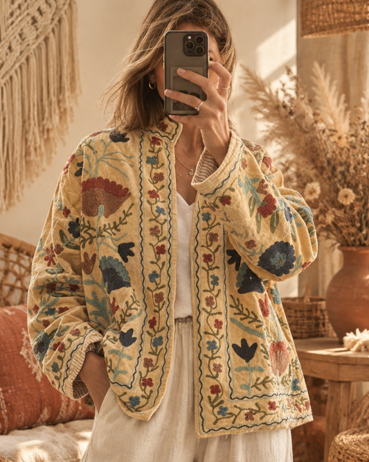 Chaqueta Suzani terciopelo bordada